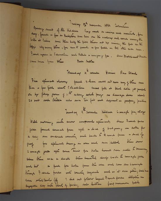 Anon - A late 19th century Irish manuscript Hunting Diary in 2 parts for the years 1886-7, folio, 22 and 9 pages in black ink,